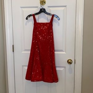 Girls red sequin dress